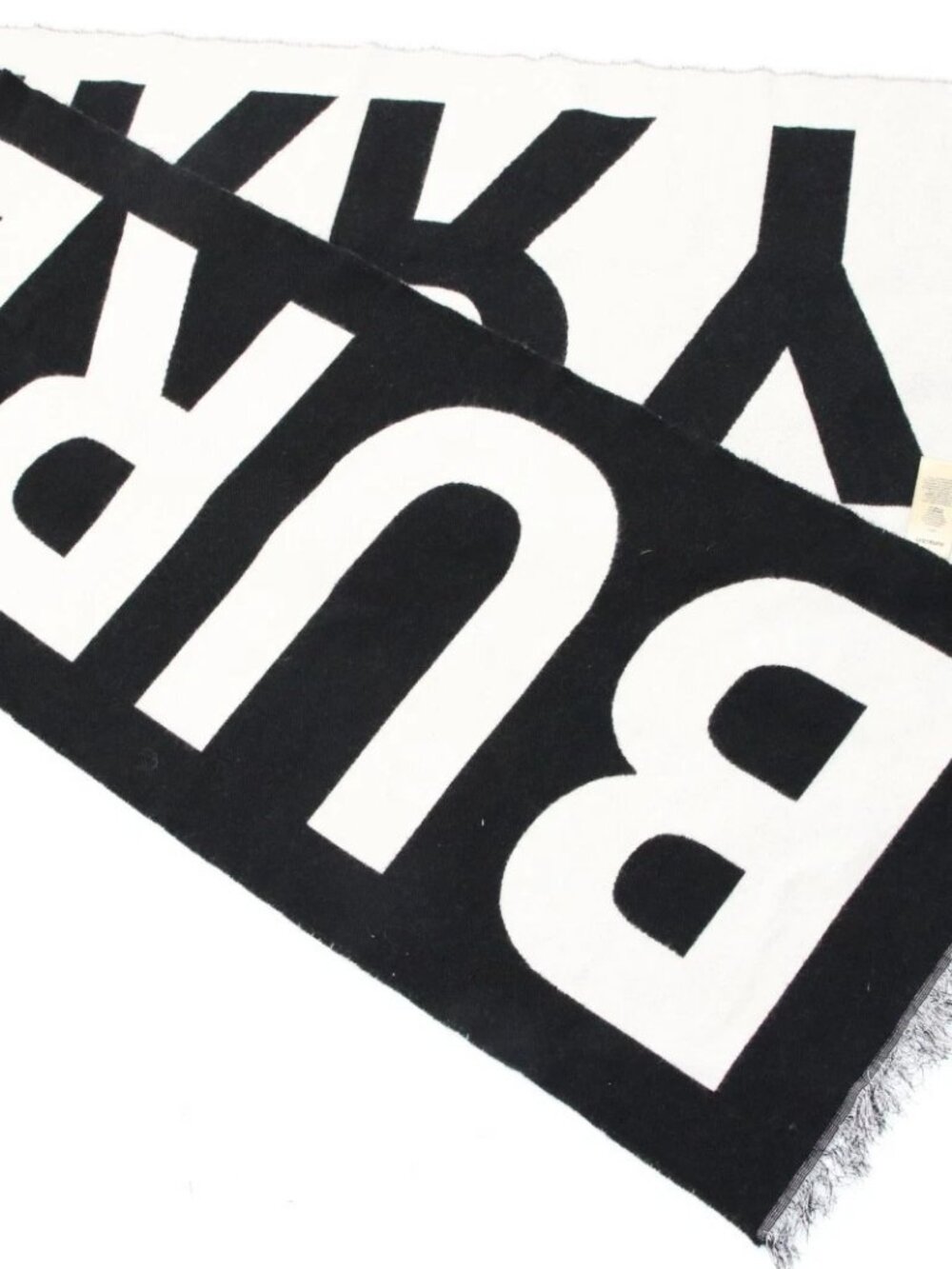 Burberry Wool Scarf 188x33cm - Black/White
